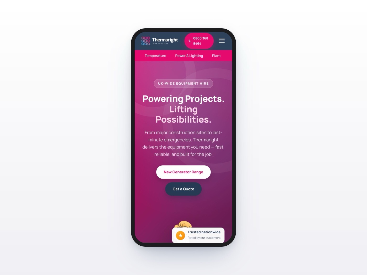 The Thermaright site on a phone
