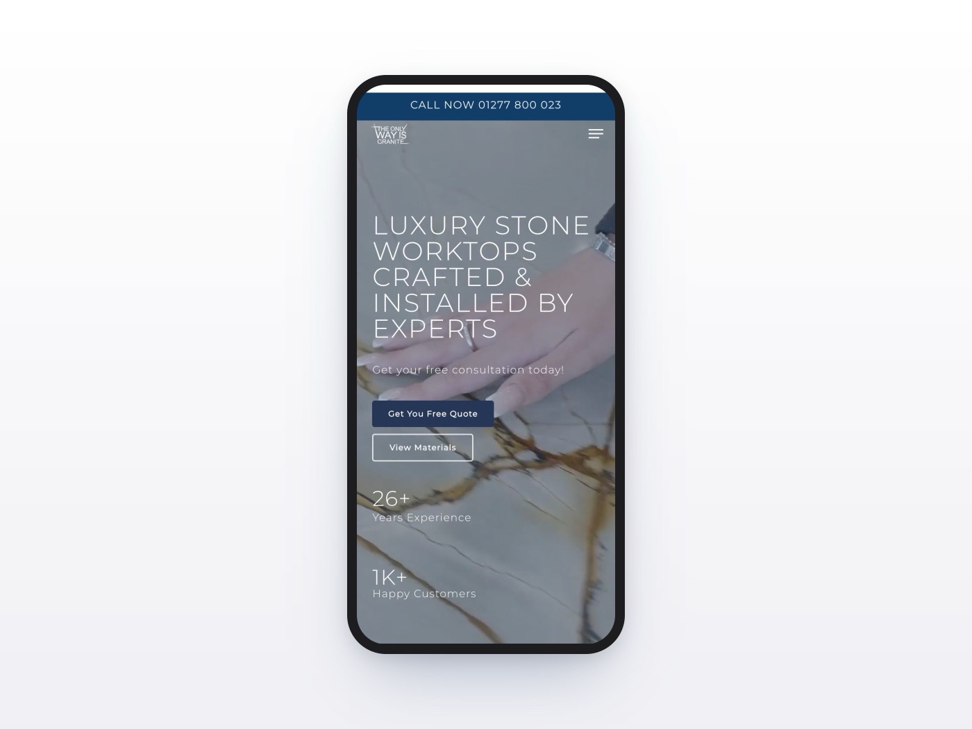 The site on a phone, where most quote requests begin